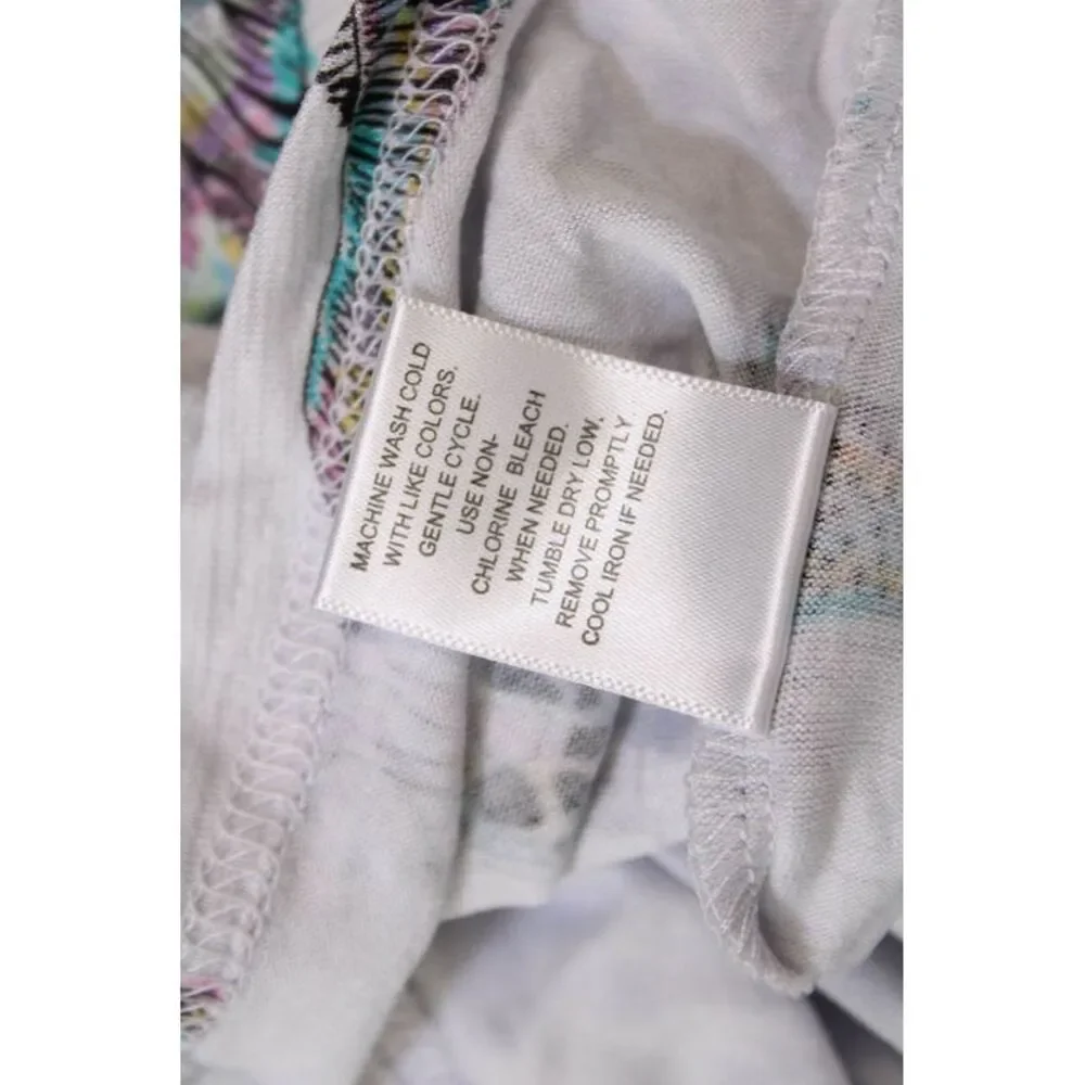 Emerson Road Womens Ruffled Giraffe Print Long Sleeve Pajama Set Gray Size S